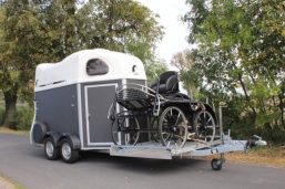 VAN HIPPOMOBILE CHEVAL LIBERTE PORTE CALECHE